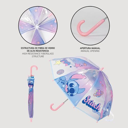 Paraguas manual burbuja Stitch Disney