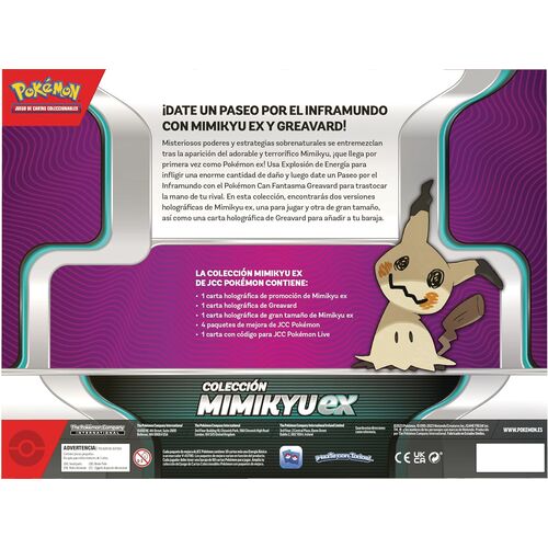 Blister juego cartas coleccionables Mimikyu Ex Pokemon español