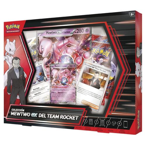 Blister juego cartas coleccionables Mewtwo ex del Team Rocket Juntos de Aventuras Pokemon español