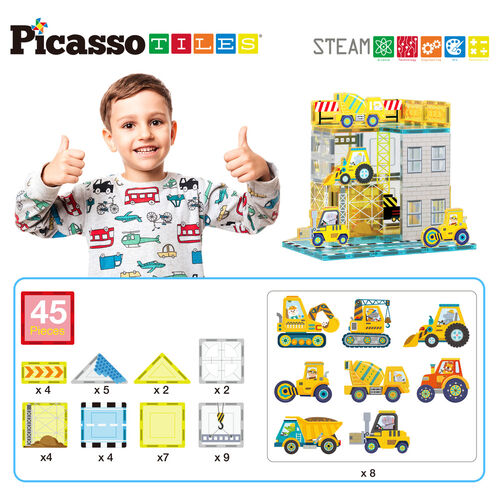 Magnetic blocks + 8 vehicles