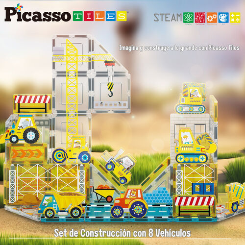 Magnetic blocks + 8 vehicles