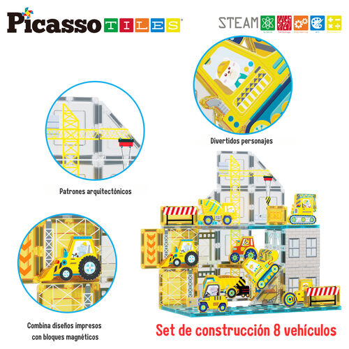 Magnetic blocks + 8 vehicles