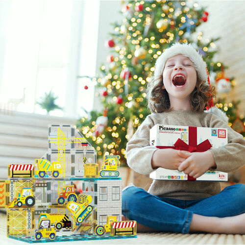 Magnetic blocks + 8 vehicles