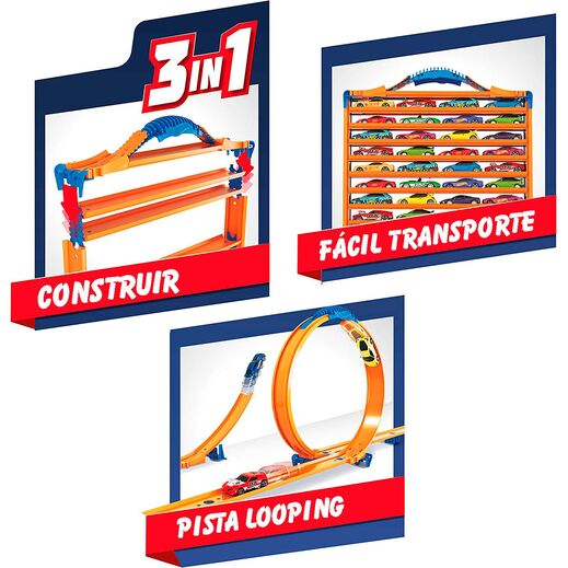 Maletin portacoches 3 en 1 Hot Wheels