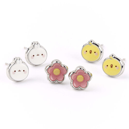 Molang set 3 pairs of earrings
