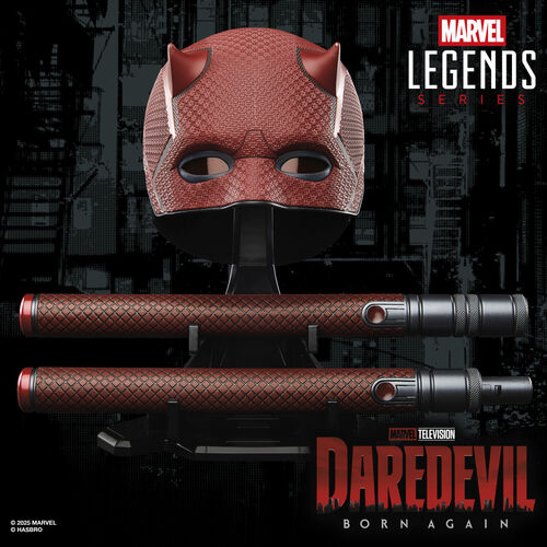 Replica Mascara + Baston de combate Born Again Daredevil Marvel Legends Series