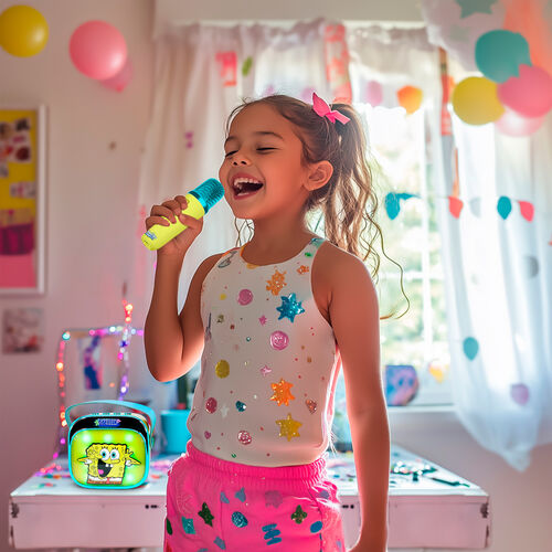 SpongeBob LED Karaoke Speaker and Microphone