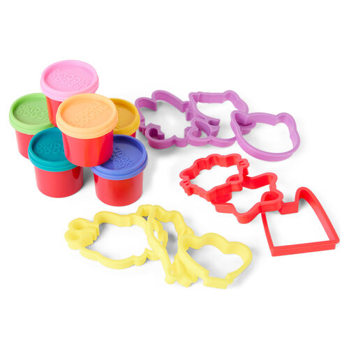 Blister 6 mini botes plastilina + moldes La Casa de Muñecas de Gabby