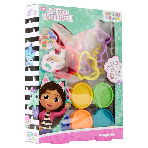 Blister 6 mini botes plastilina + moldes La Casa de Muñecas de Gabby