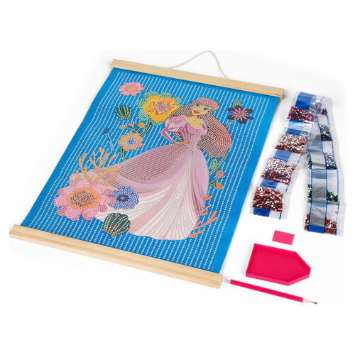 Marco madera pinta con diamantes Princesas Disney