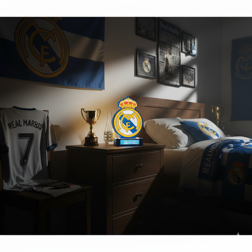 Lampara Despertador 3D Real Madrid