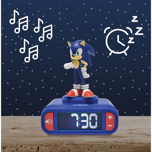 Reloj Despertador Luz Nocturna 3D Sonic the Hedgehog