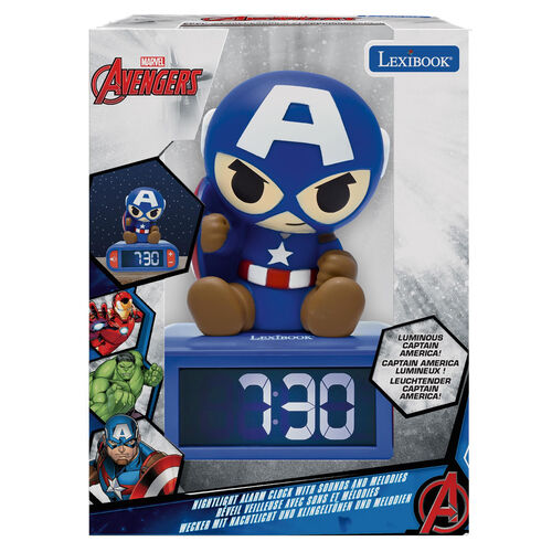 Marvel Avengers Captain America 3D Night Light Alarm Clock