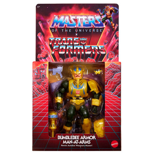 Figura Man-At-Arms Bumblebee Transformers Masters of the Universe 14cm