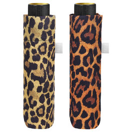 Manual folding leopard umbrella assorted 54cm