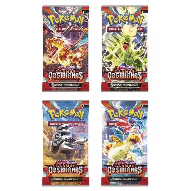 Sobre cartas Llamas Obsidianas Escarlata y Pupura Pokemon español