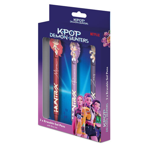 Blister 3 boligrafos borrables KPop Demon Hunters