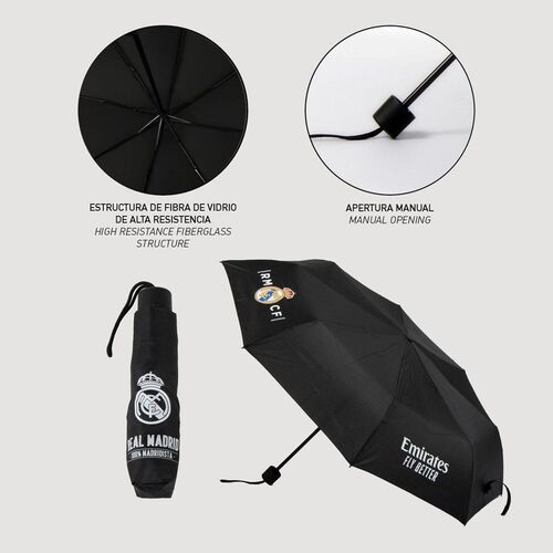 Real Madrid folding manual umbrella
