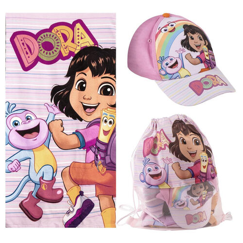 Dora the Explorer towel + bag + cap set