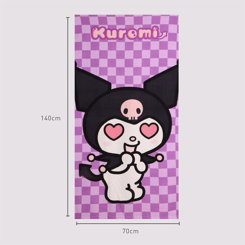 Hello Kitty Kuromi microfibre beach towel