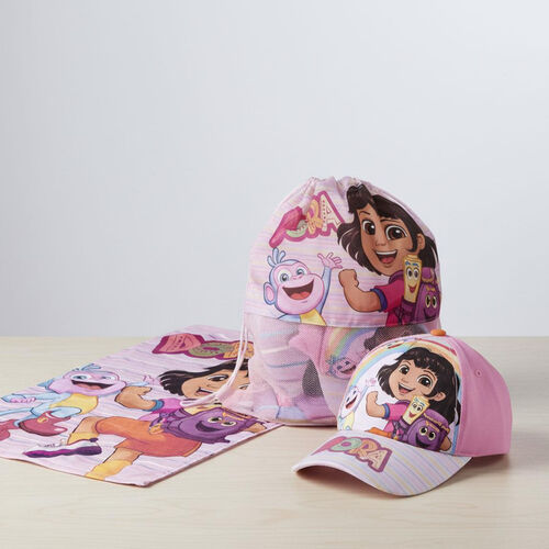 Dora the Explorer towel + bag + cap set