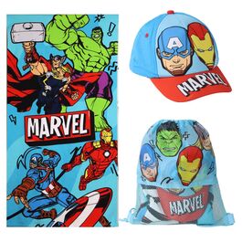 Marvel Avengers towel + bag + cap set