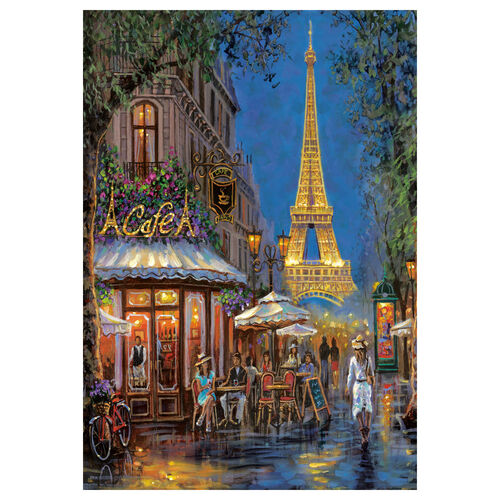Puzzle Noche en el Cafe Eiffel 500pzs