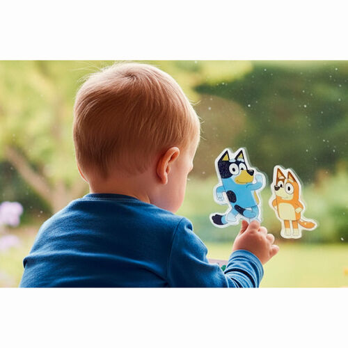 Pegatinas gel ventana Bluey