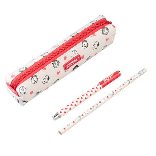Peanuts Snoopy Pencil case + pen and pencil