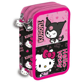 Hello Kitty & Kuromi triple pencil case