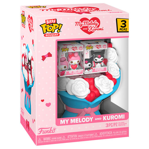 Figura Bitty POP Bouquet Hello Kitty My Melody and Kuromi San Valentin