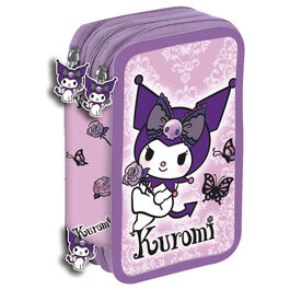 Hello Kitty Kuromi Purple triple pencil case