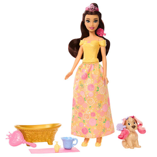 Muñeca Bella Baña y Cepilla al Perrito La Bella y la Bestia Disney