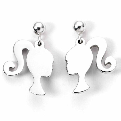 Pendientes Silhouette Barbie plata