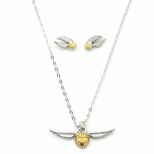Harry Potter Golden Snitch necklace and earrings set