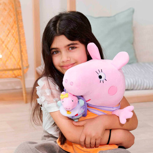 Peluche Mama Pig con Evie Peppa Pig 33cm