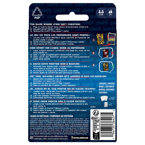 Juego cartas UNO Liars