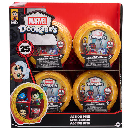 Capsula sorpresa 4 figuras Action Mini Peek Series 2 Marvel Doorables surtido