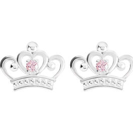 Pendientes Corona Princesas Disney plata