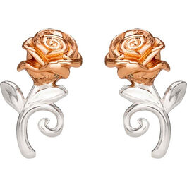 Pendientes Rosa La Bella y la Bestia Disney plata