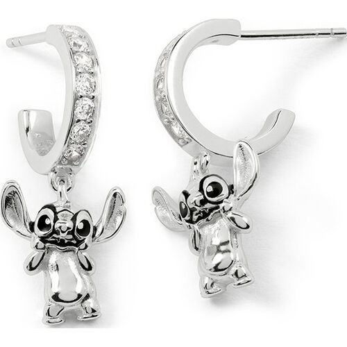 Pendientes Charm Stitch Disney plata