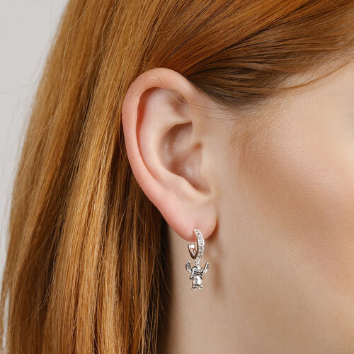 Pendientes Charm Stitch Disney plata