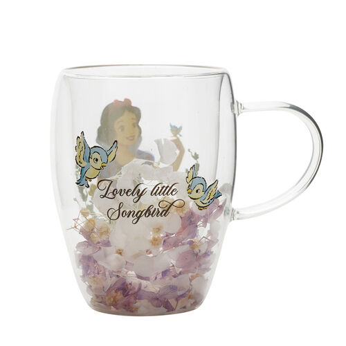 Disney Snow White floral decorative glass mug