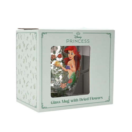 Taza cristal flores secas Ariel Princesas Disney