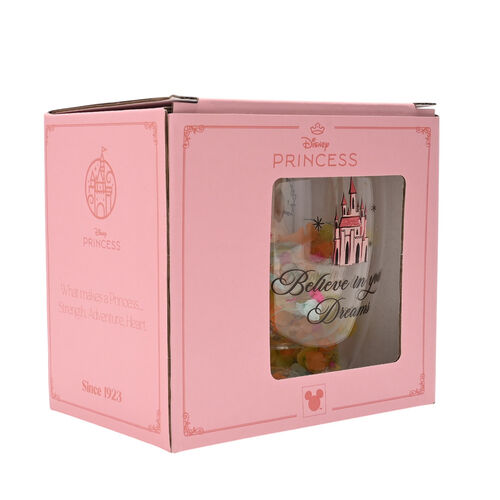 Taza cristal flores secas Princesas Disney