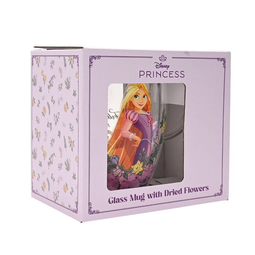 Taza cristal flores secas Rapunzel Princesas Disney