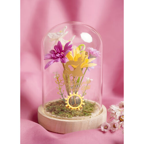 Disney Princess Rapunzel florals in a clonche with neon light
