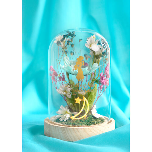Disney Princess Jasmine florals in a clonche with neon light
