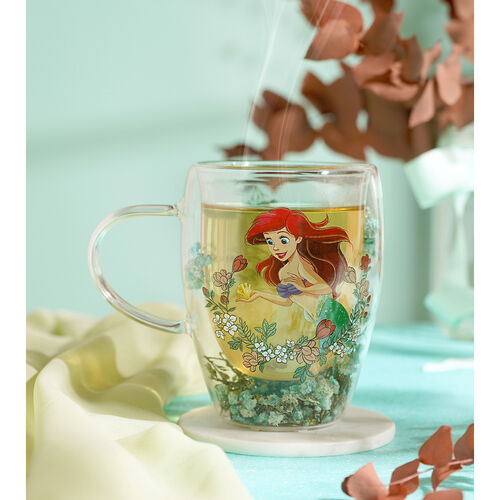 Taza cristal flores secas Ariel Princesas Disney