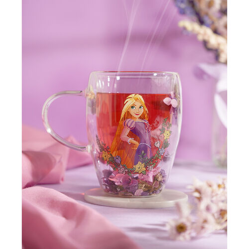 Taza cristal flores secas Rapunzel Princesas Disney